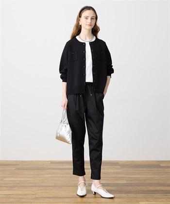 LE SOUK HOLIDAY ストレッチタックテーパードパンツ【ウエストゴム・サスティナブル素材】_subthumb_10