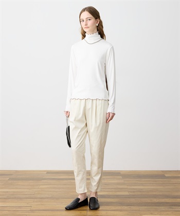 LE SOUK HOLIDAY ストレッチタックテーパードパンツ【ウエストゴム・サスティナブル素材】_subthumb_13