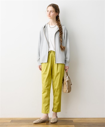 LE SOUK HOLIDAY ストレッチタックテーパードパンツ【ウエストゴム・サスティナブル素材】_subthumb_15
