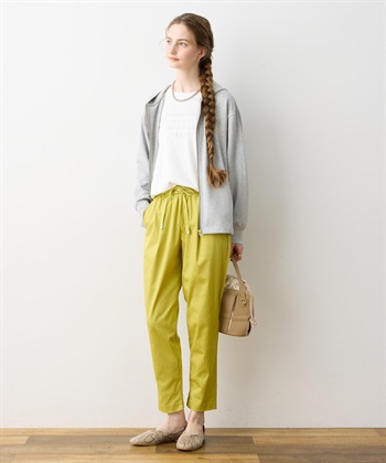LE SOUK HOLIDAY ストレッチタックテーパードパンツ【ウエストゴム・サスティナブル素材】_subthumb_17