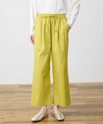 LE SOUK HOLIDAY ストレッチタックワイドパンツ【ウエストゴム・サスティナブル素材】_subthumb_1