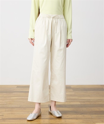 LE SOUK HOLIDAY ストレッチタックワイドパンツ【ウエストゴム・サスティナブル素材】_subthumb_4