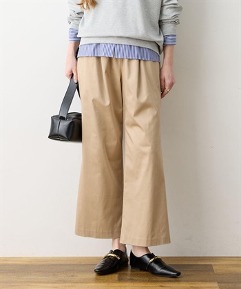 LE SOUK HOLIDAY ストレッチタックワイドパンツ【ウエストゴム・サスティナブル素材】_subthumb_11
