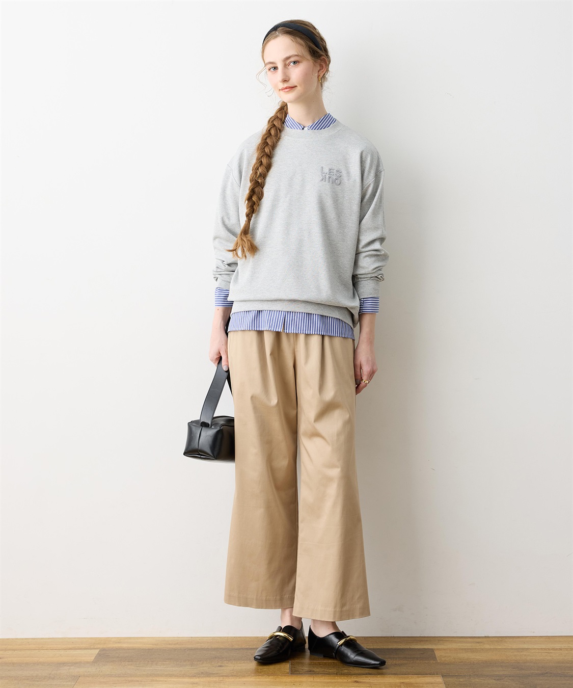 LE SOUK HOLIDAY ストレッチタックワイドパンツ【ウエストゴム・サスティナブル素材】_sub_14