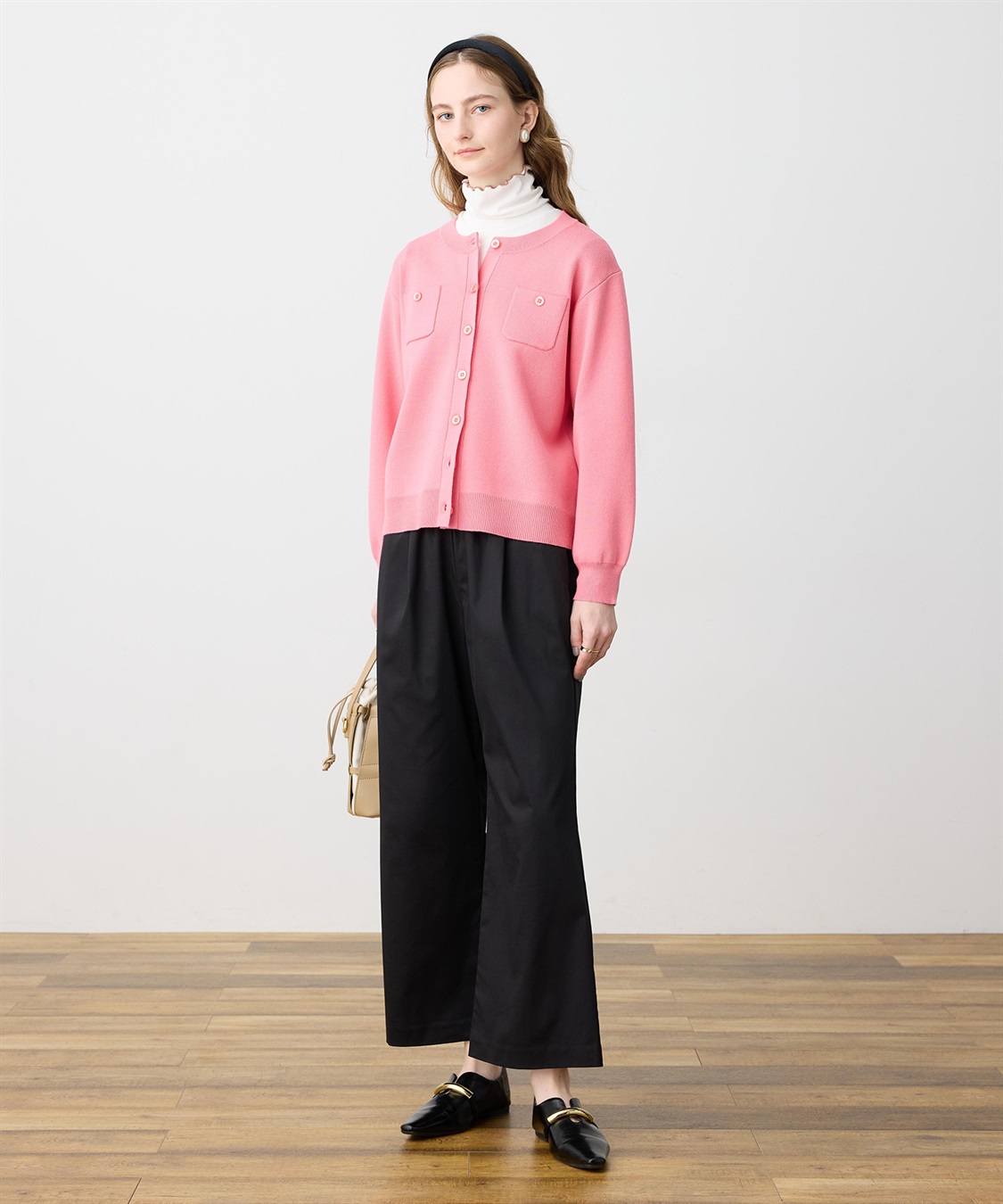 LE SOUK HOLIDAY ストレッチタックワイドパンツ【ウエストゴム・サスティナブル素材】_sub_15