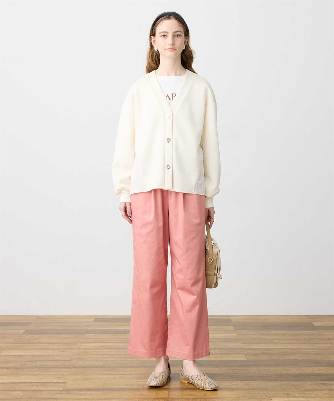 LE SOUK HOLIDAY ストレッチタックワイドパンツ【ウエストゴム・サスティナブル素材】_sub_20