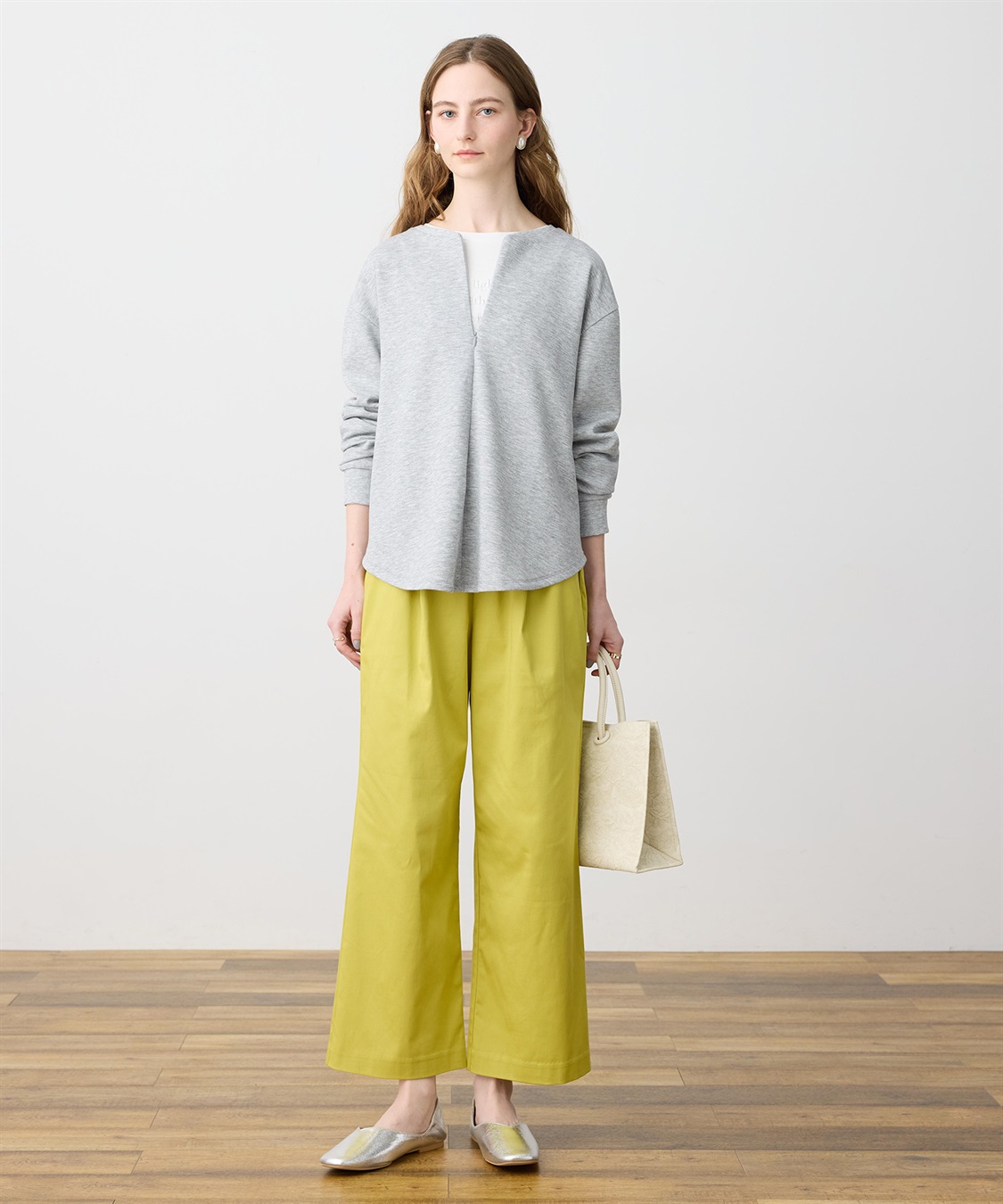 LE SOUK HOLIDAY ストレッチタックワイドパンツ【ウエストゴム・サスティナブル素材】_sub_25