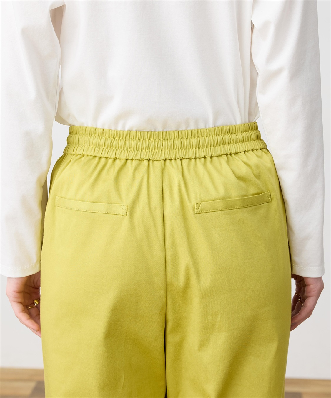 LE SOUK HOLIDAY ストレッチタックワイドパンツ【ウエストゴム・サスティナブル素材】_sub_28