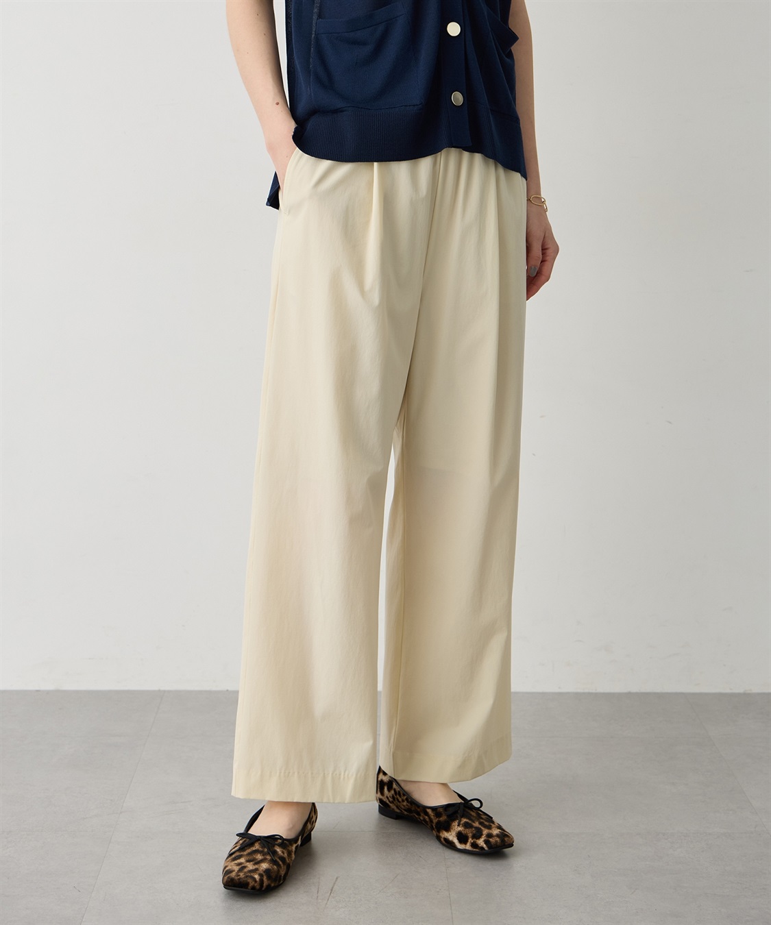 LE SOUK HOLIDAY ストレッチストレートパンツ【接触冷感・ウエストゴム】_sub_1