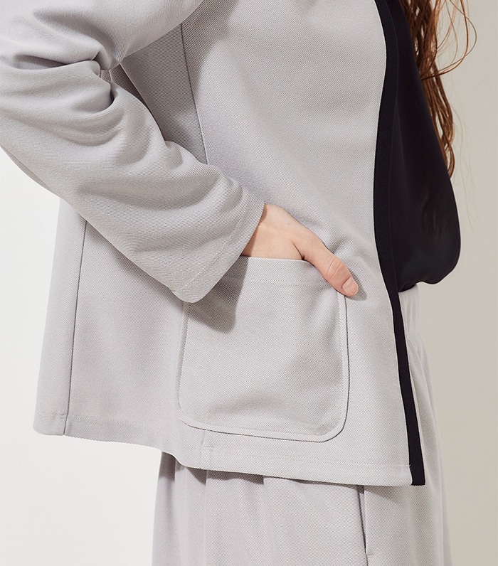 LE SOUK HOLIDAY ツイルノーカラージャケット_sub_2