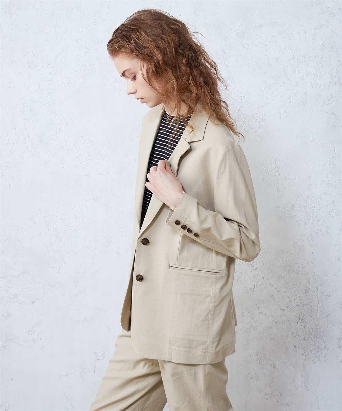 リネンブレンドストレッチジャケット LE SOUK HOLIDAY|クロスプラス公式通販サイト AZUL by moussy リネンブレンドニットジャケット