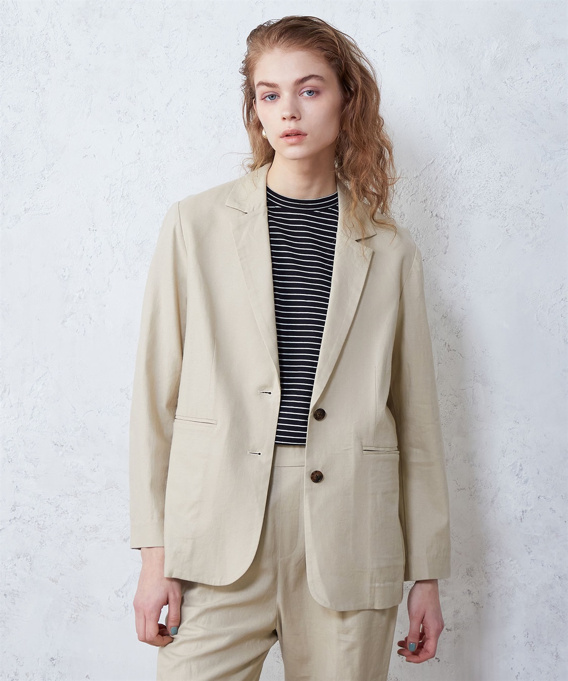 リネンブレンドストレッチジャケット LE SOUK HOLIDAY｜クロスプラス