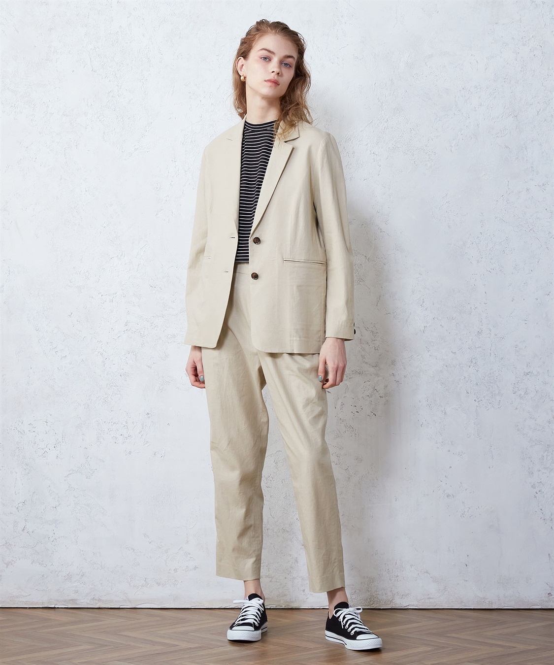 リネンブレンドストレッチジャケット LE SOUK HOLIDAY｜クロスプラス