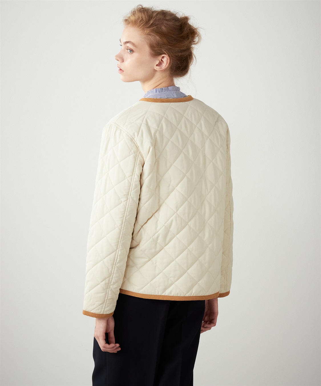 LE SOUK HOLIDAY ノーカラーキルトジャケット_sub_7