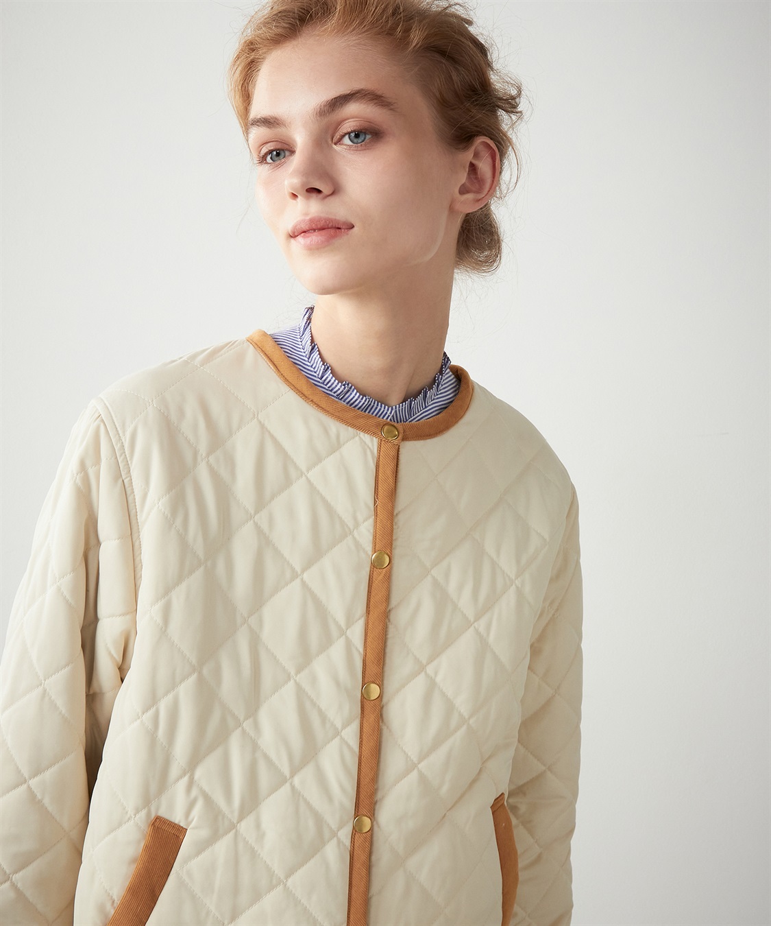 LE SOUK HOLIDAY ノーカラーキルトジャケット_sub_8