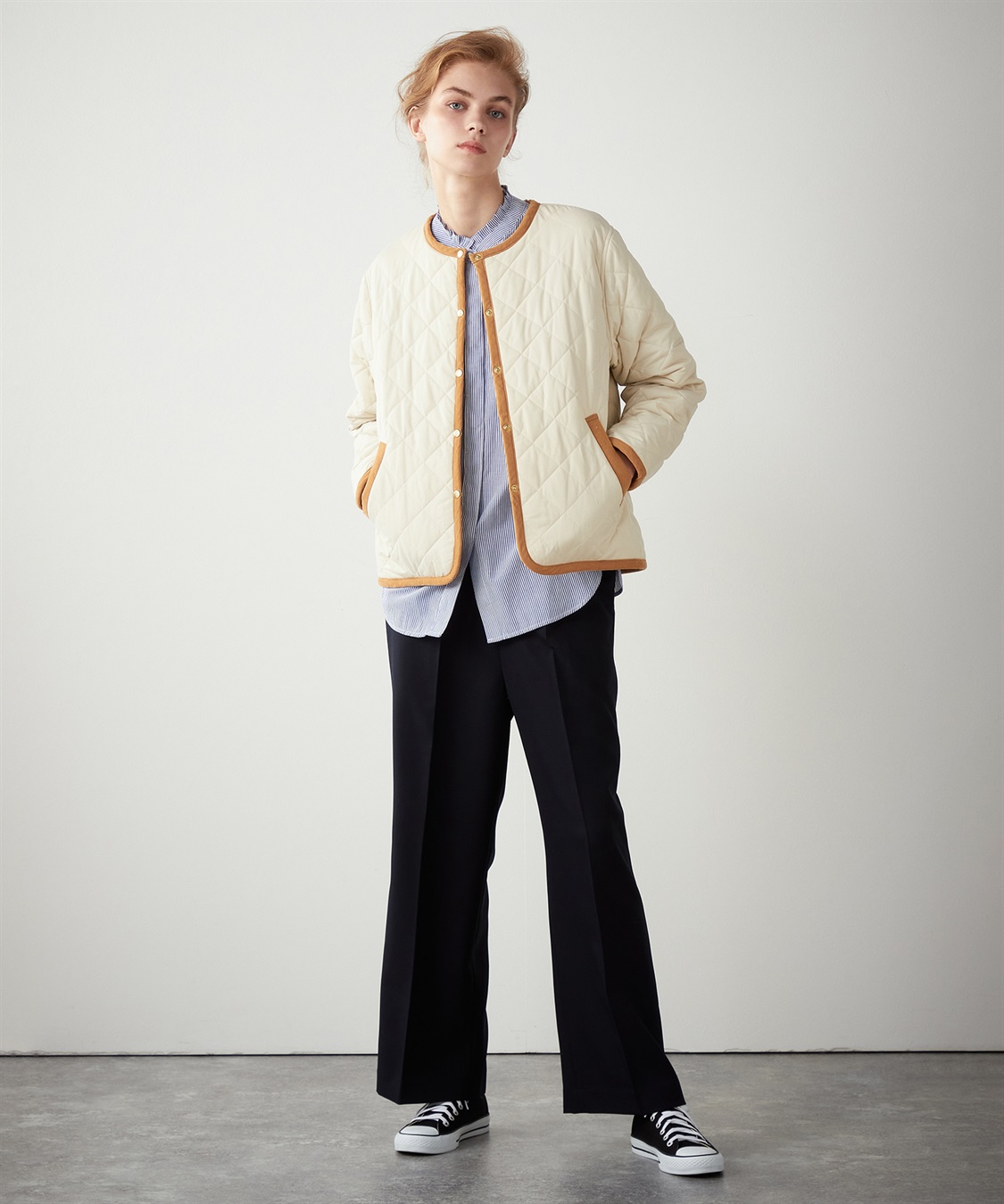 LE SOUK HOLIDAY ノーカラーキルトジャケット_sub_10