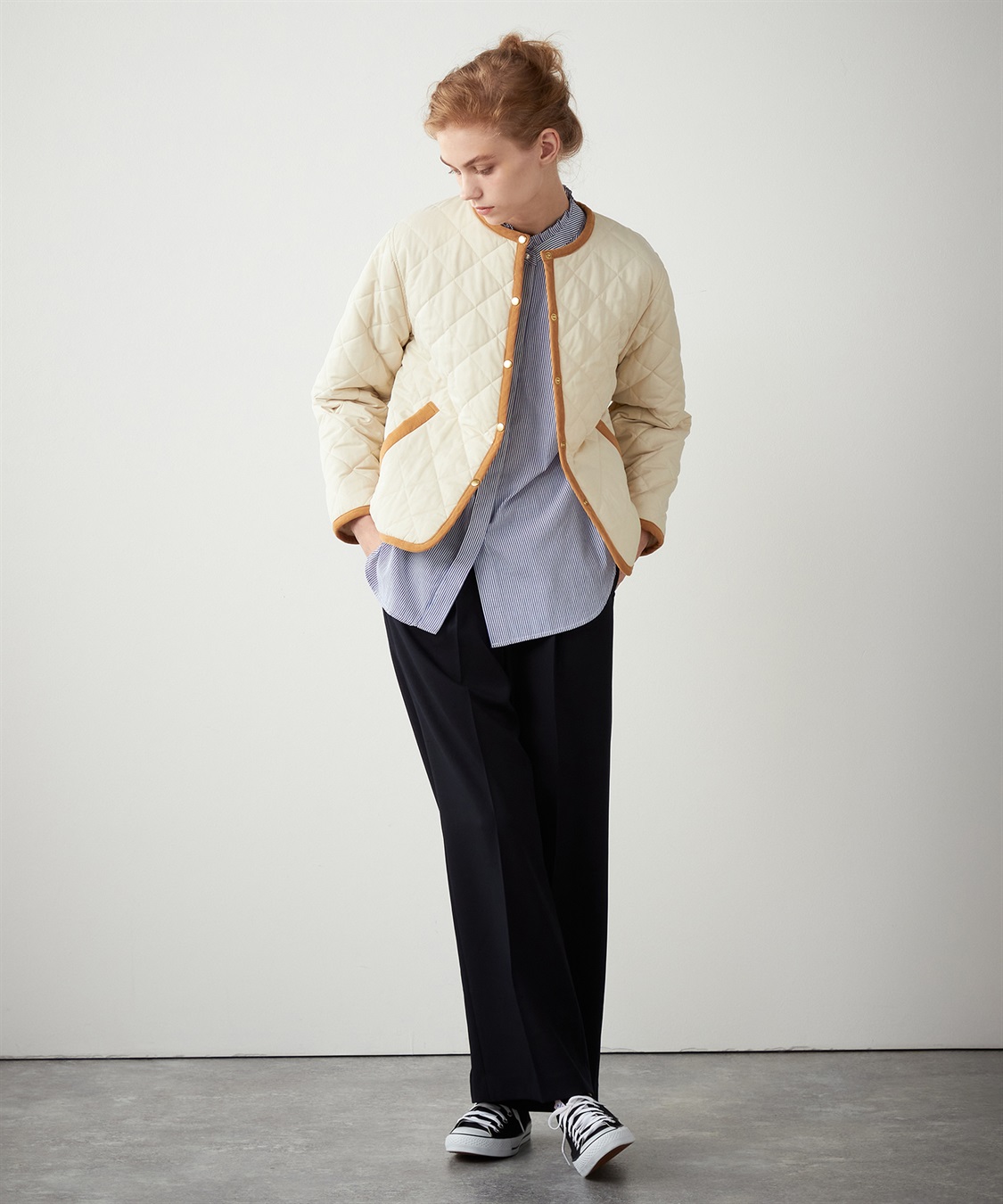 LE SOUK HOLIDAY ノーカラーキルトジャケット_sub_11