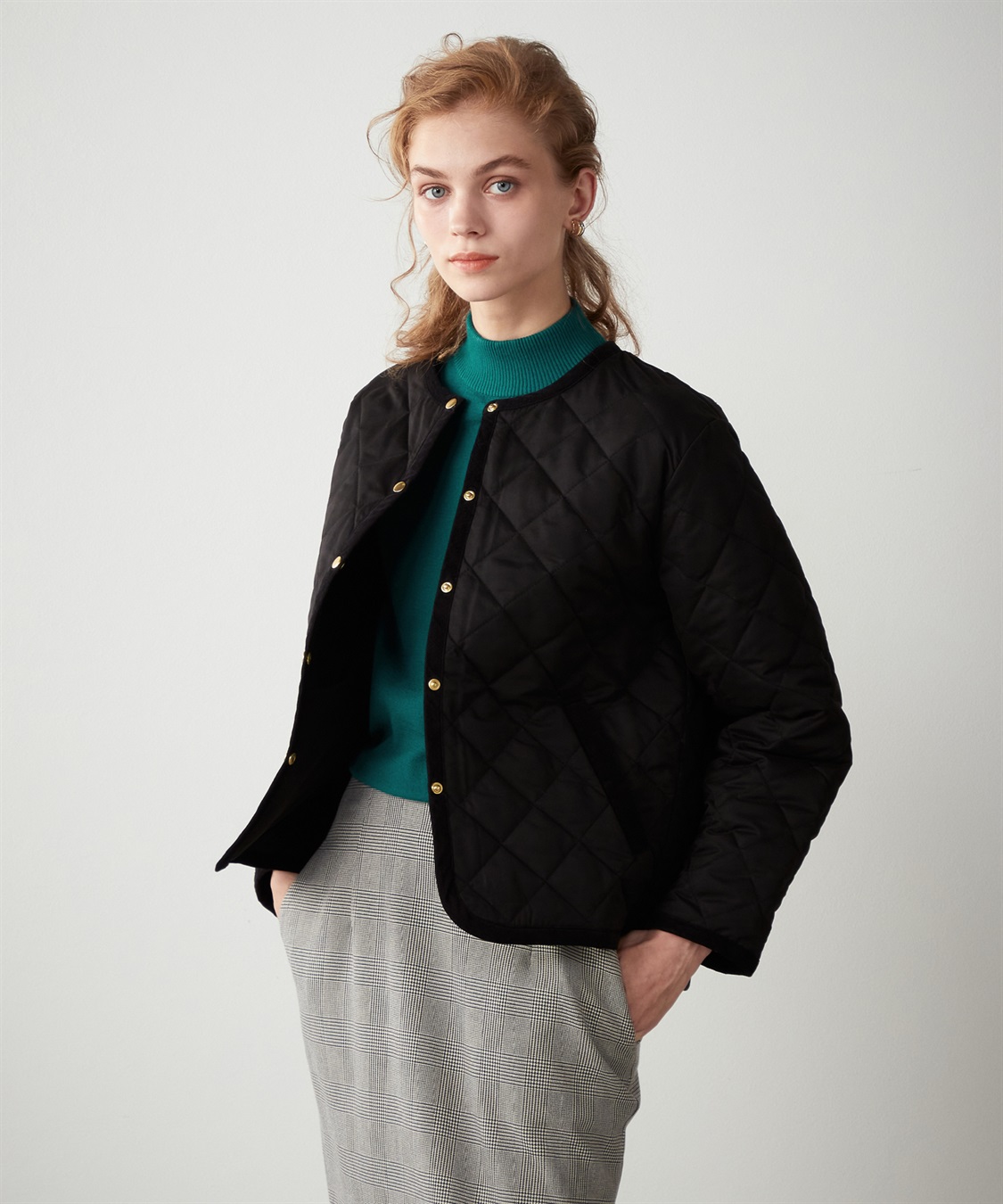 LE SOUK HOLIDAY ノーカラーキルトジャケット_sub_15