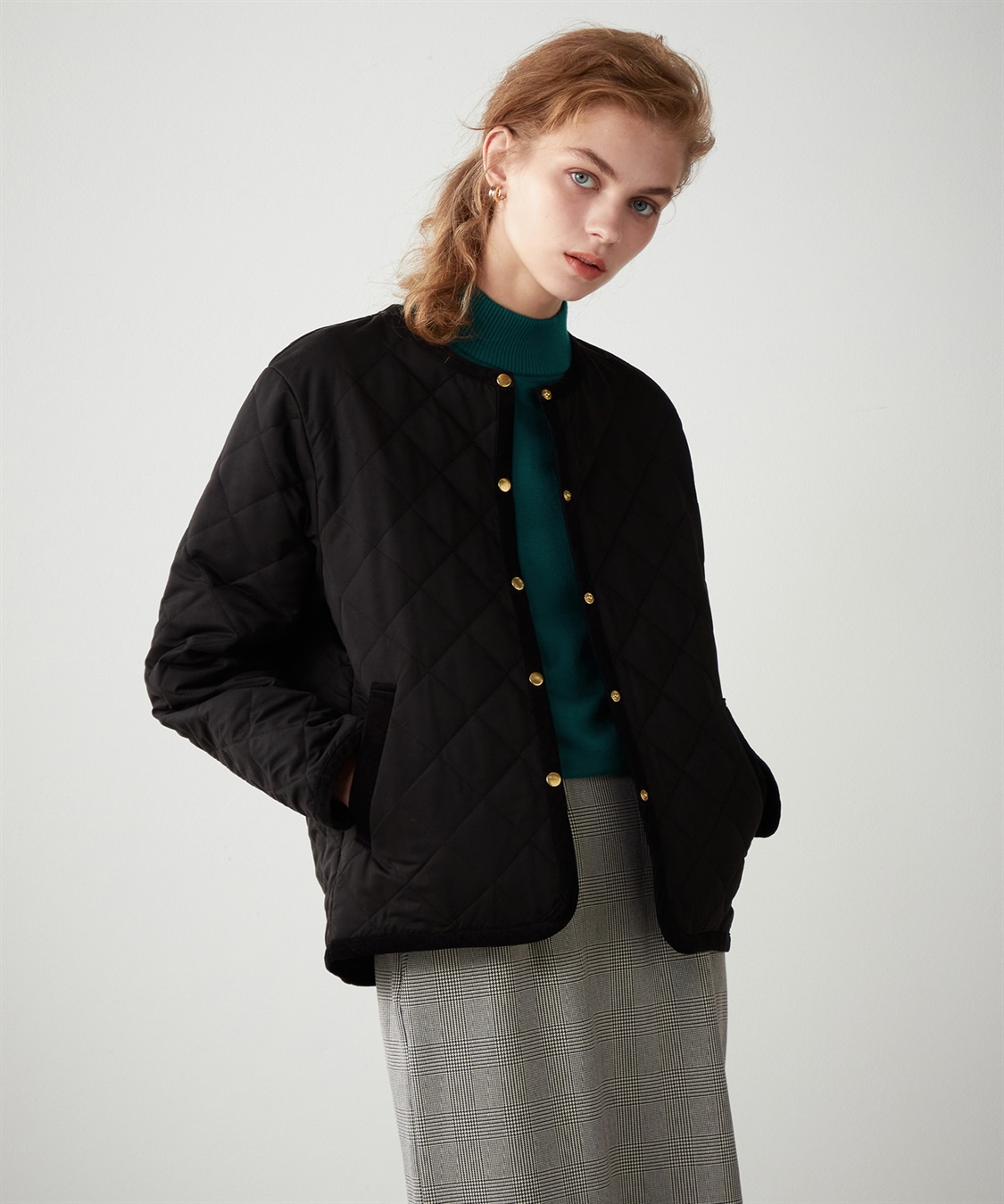 LE SOUK HOLIDAY ノーカラーキルトジャケット_sub_16