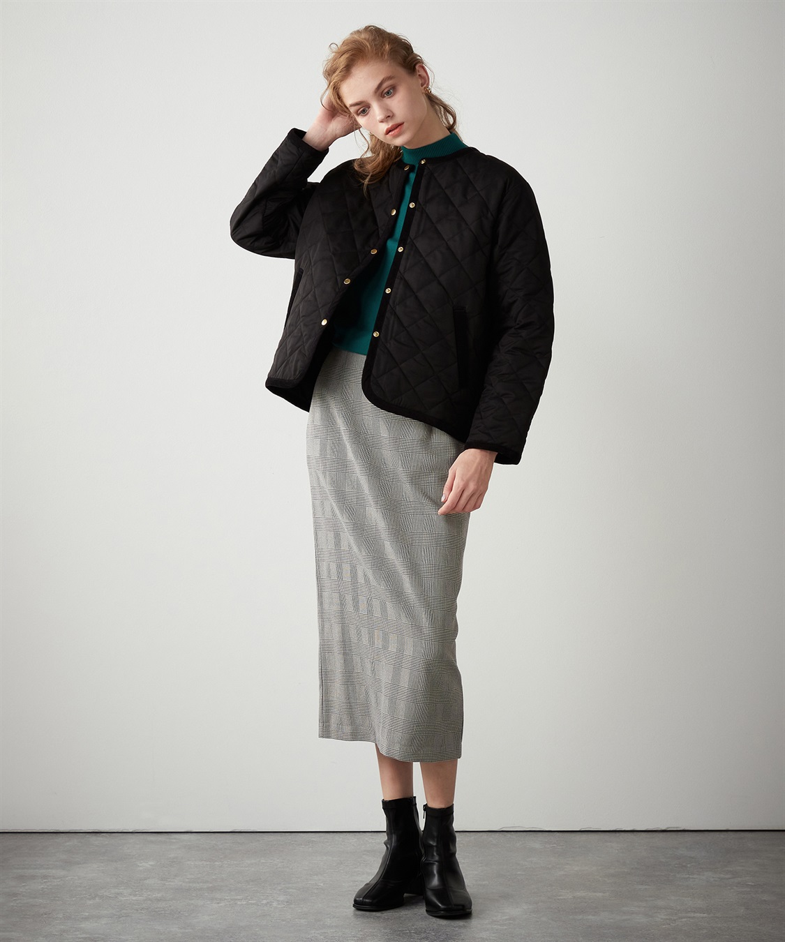 LE SOUK HOLIDAY ノーカラーキルトジャケット_sub_17