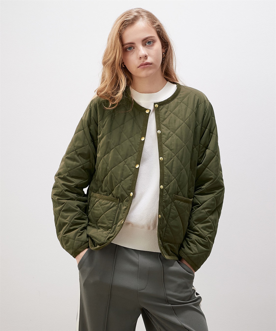 LE SOUK HOLIDAY ノーカラーキルトジャケット_sub_13