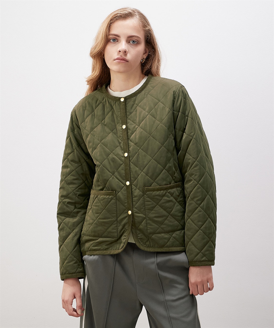 LE SOUK HOLIDAY ノーカラーキルトジャケット_sub_14