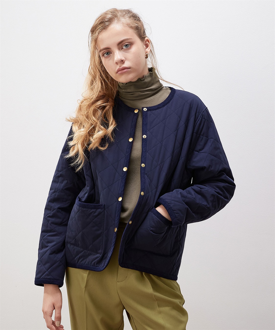 LE SOUK HOLIDAY ノーカラーキルトジャケット_sub_19