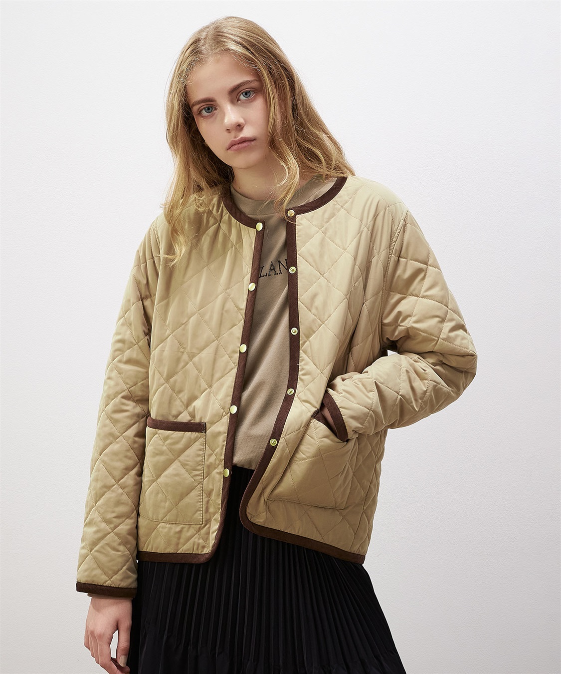 LE SOUK HOLIDAY ノーカラーキルトジャケット_sub_26