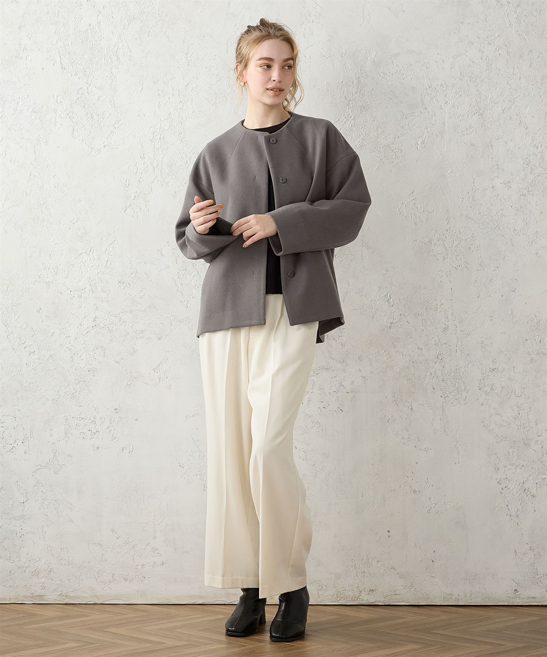 LE SOUK HOLIDAY ノーカラーショートコート_sub_15