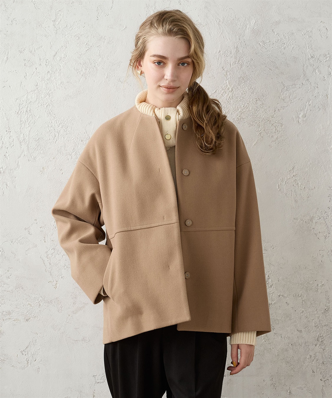 LE SOUK HOLIDAY ノーカラーショートコート_sub_21