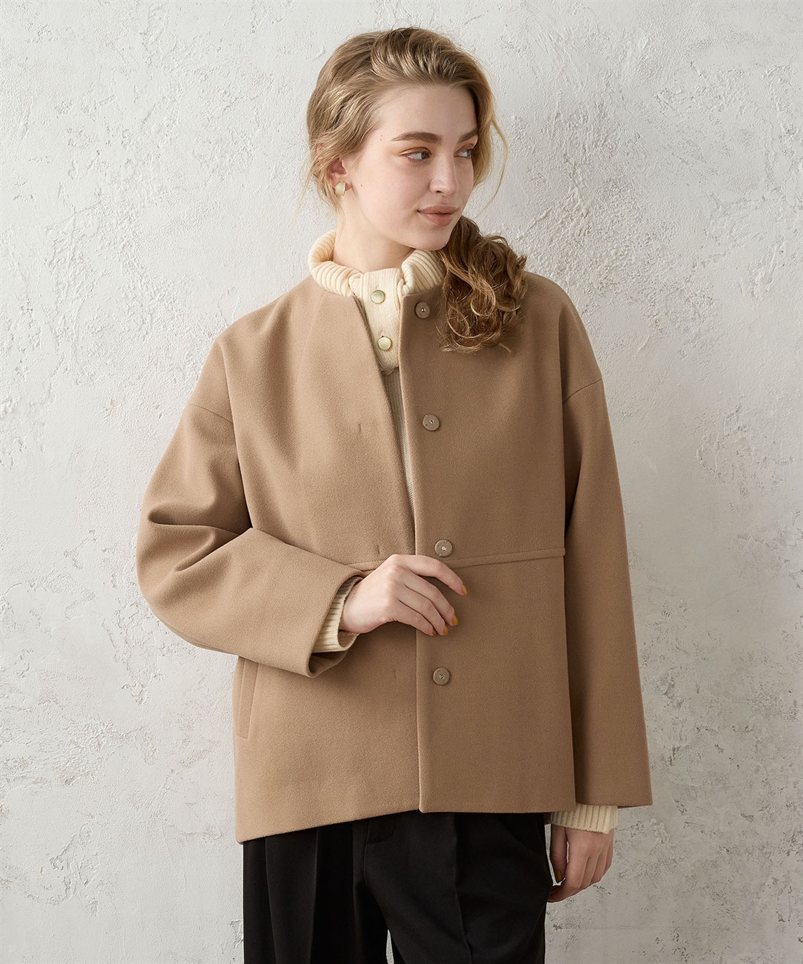 LE SOUK HOLIDAY ノーカラーショートコート_sub_22