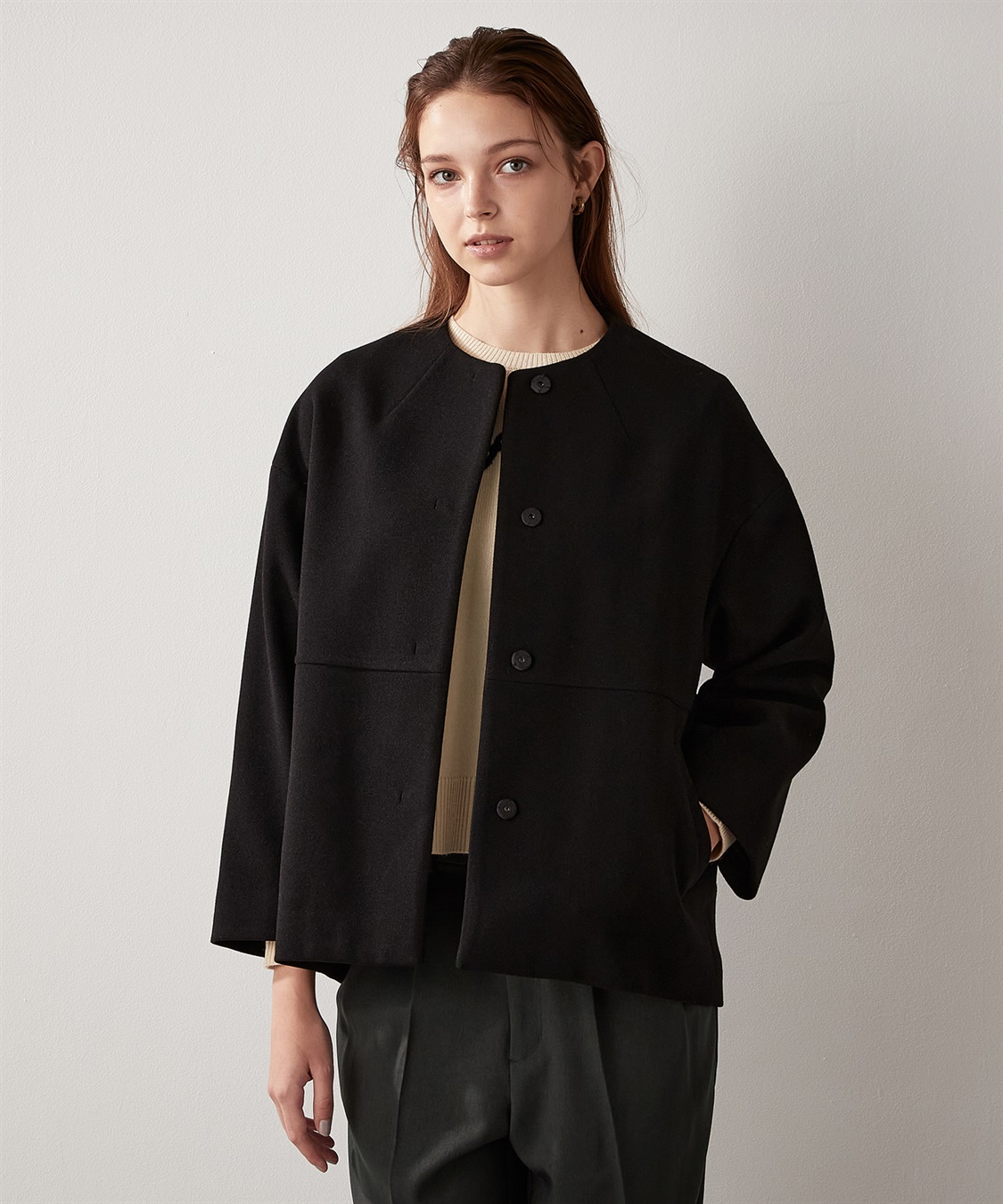 LE SOUK HOLIDAY ノーカラーショートコート_sub_26