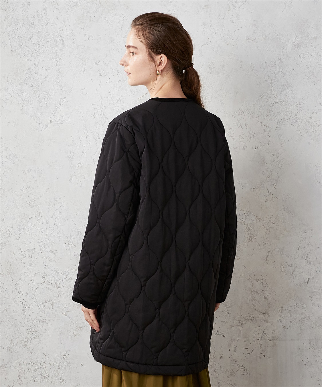 LE SOUK HOLIDAY ノーカラー ロングキルトジャケット_sub_19