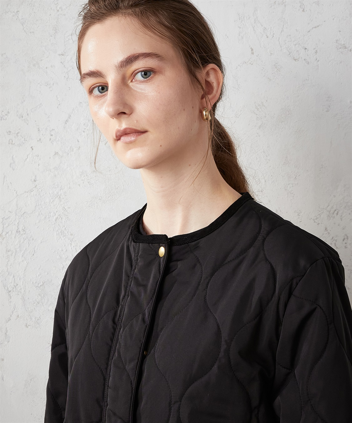 LE SOUK HOLIDAY ノーカラー ロングキルトジャケット_sub_21