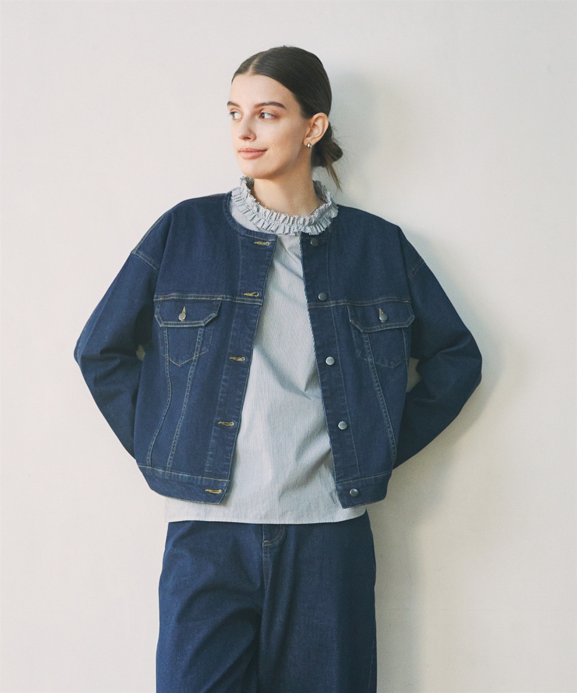 LE SOUK HOLIDAY ノーカラーデニムジャケット_sub_19