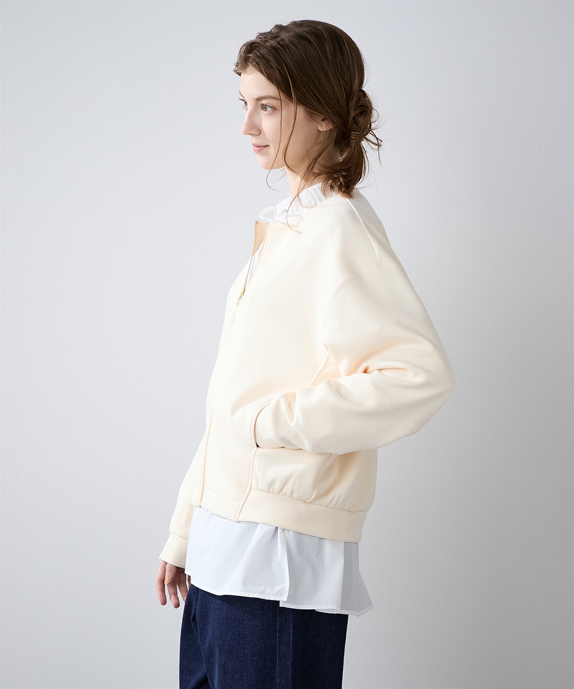 セットアップ対応】ノーカラー ジップ ブルゾン｜OUTLET (MEN'S