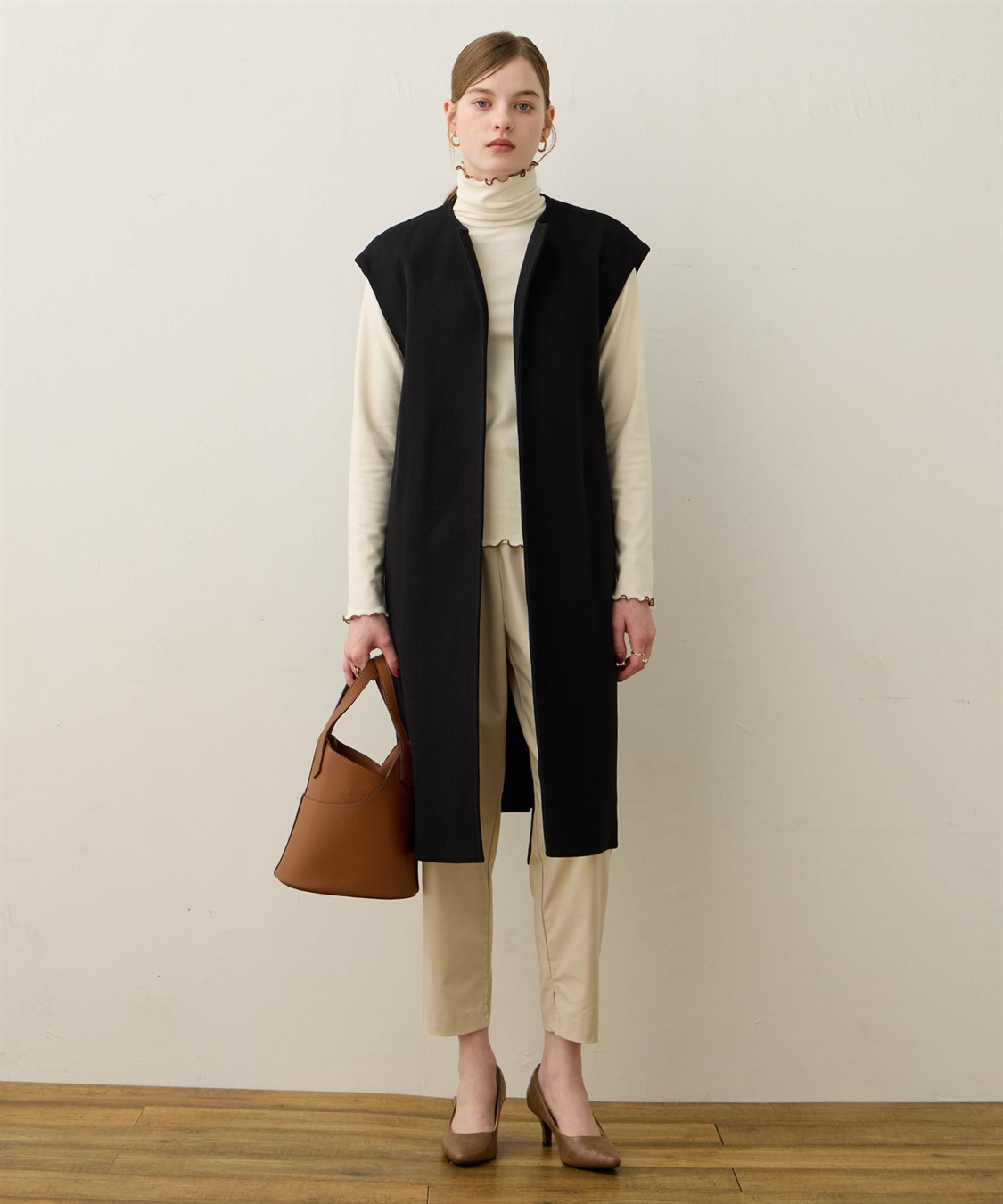 LE SOUK HOLIDAY フェイクウールジレ_sub_1