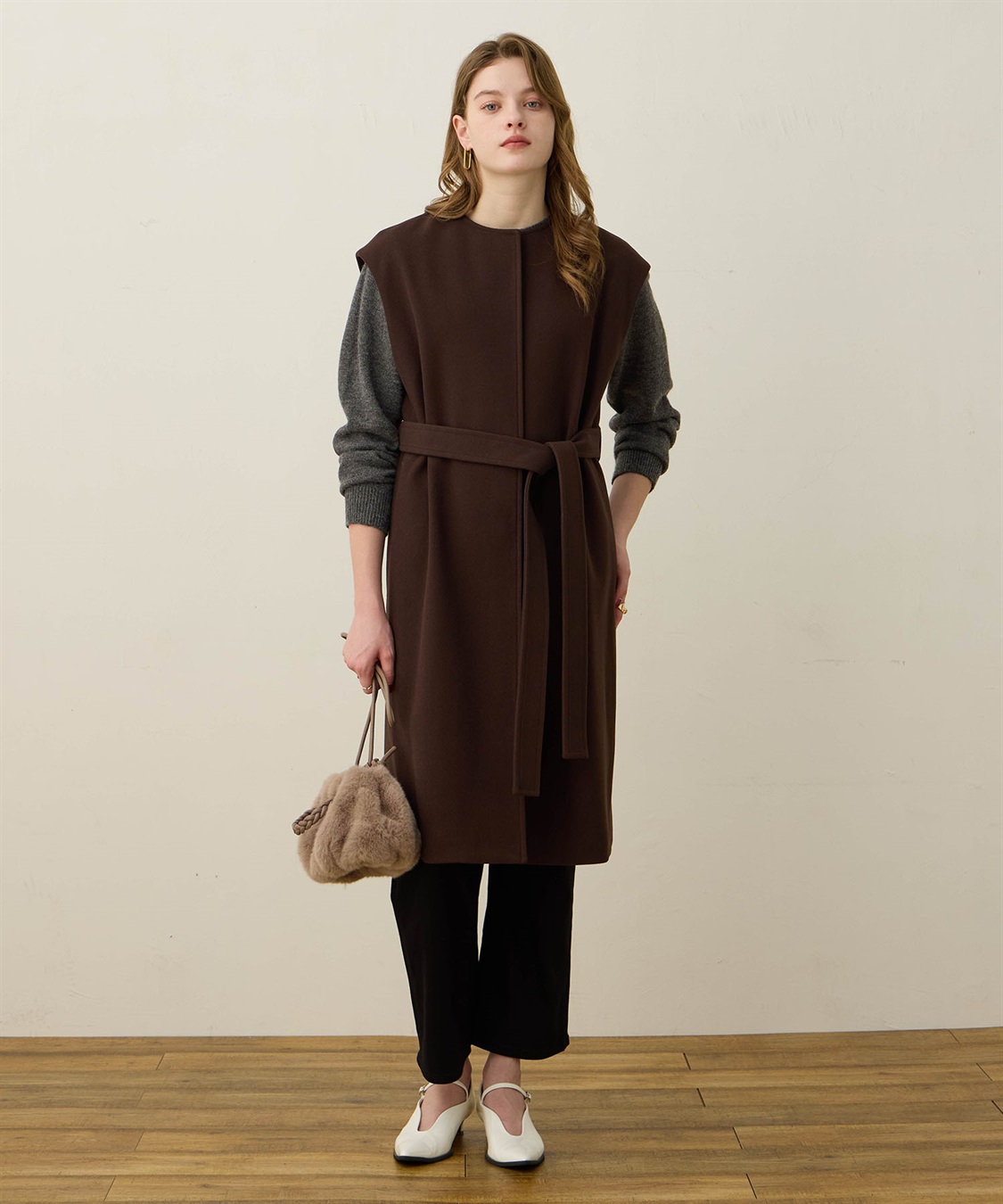 LE SOUK HOLIDAY フェイクウールジレ_sub_5