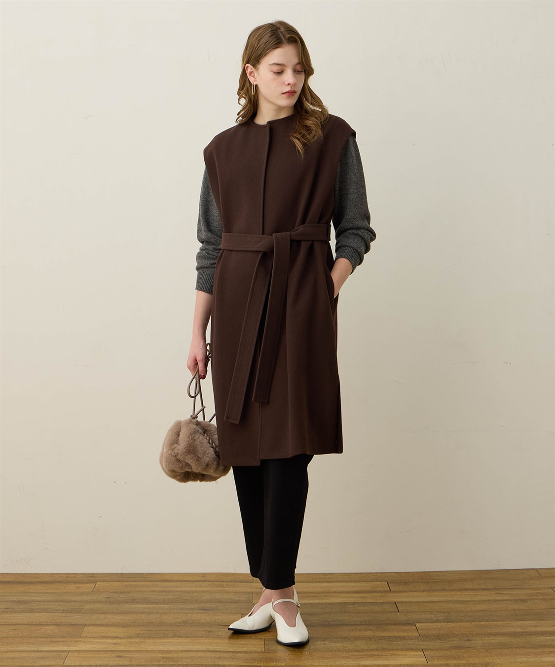 LE SOUK HOLIDAY フェイクウールジレ_sub_6