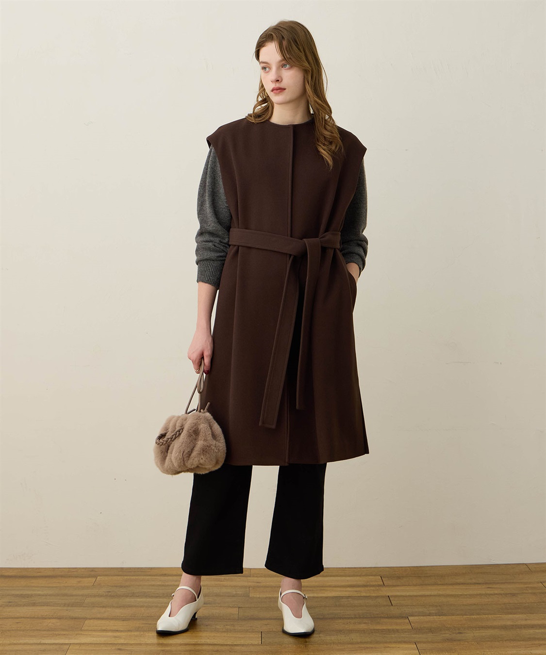 LE SOUK HOLIDAY フェイクウールジレ_sub_7