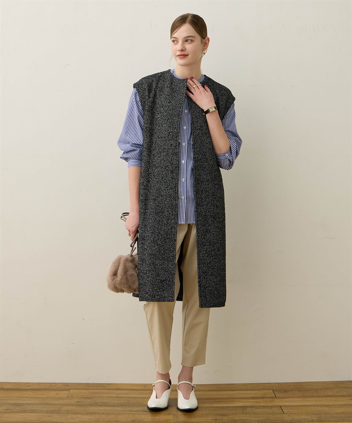 LE SOUK HOLIDAY フェイクウールジレ_sub_15