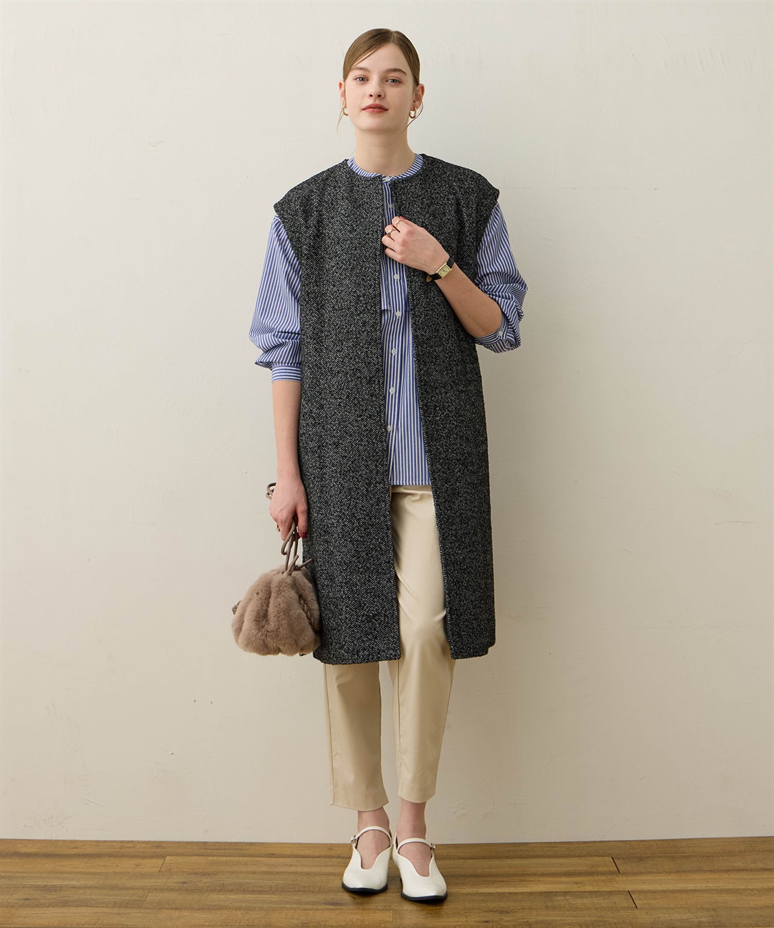 LE SOUK HOLIDAY フェイクウールジレ_sub_16