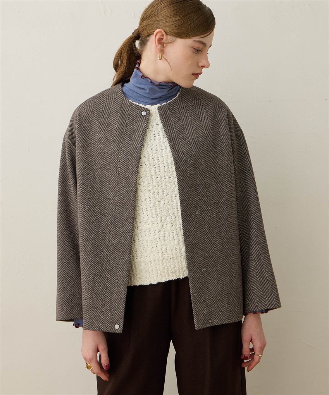 LE SOUK HOLIDAY ノーカラーショートコート_sub_11