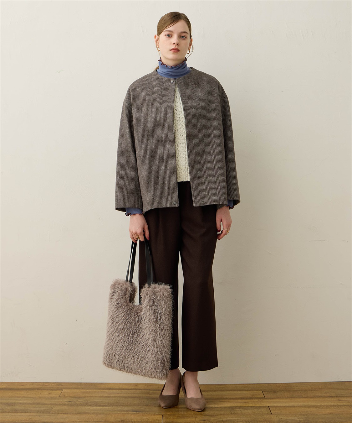 LE SOUK HOLIDAY ノーカラーショートコート_sub_12