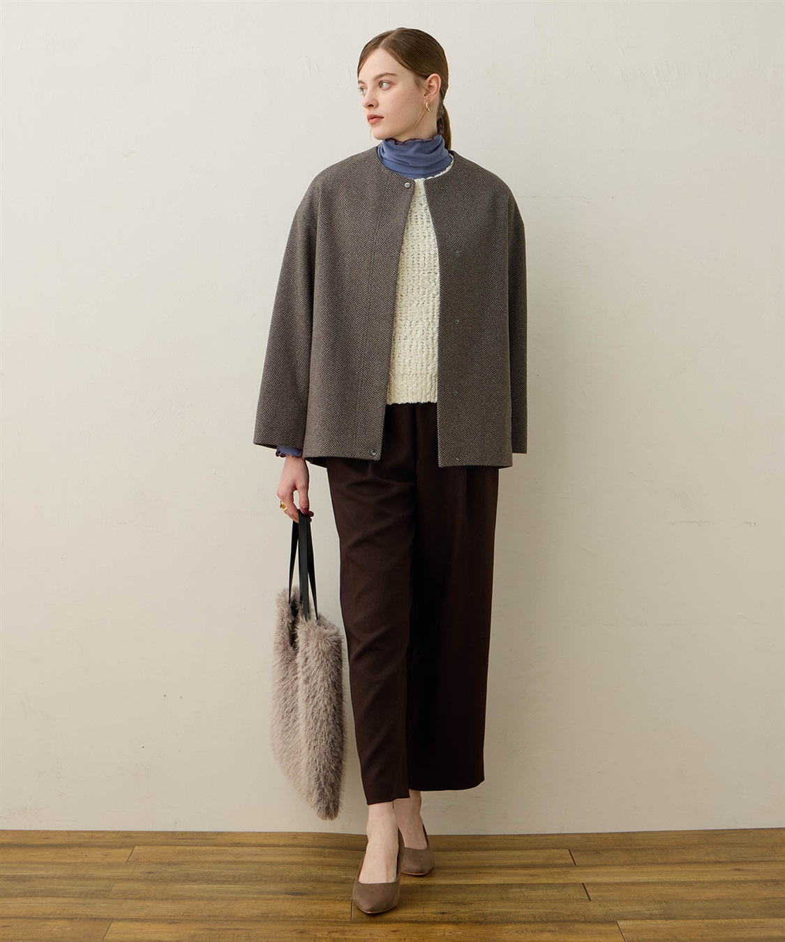 LE SOUK HOLIDAY ノーカラーショートコート_sub_14