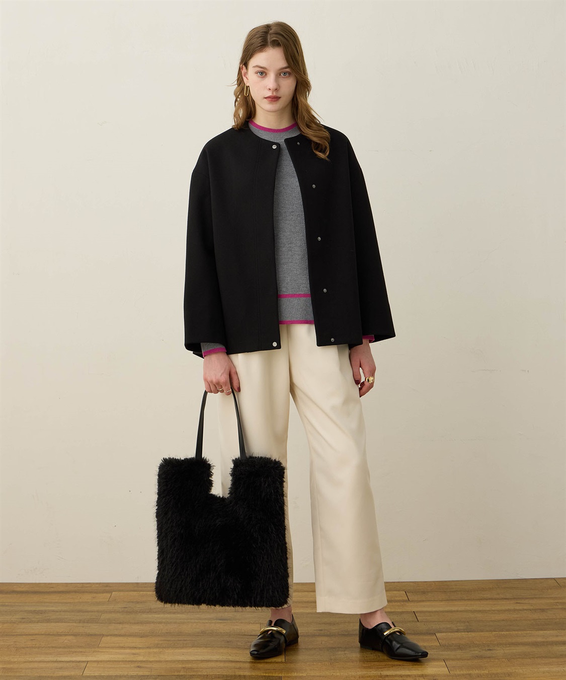 LE SOUK HOLIDAY ノーカラーショートコート_sub_15