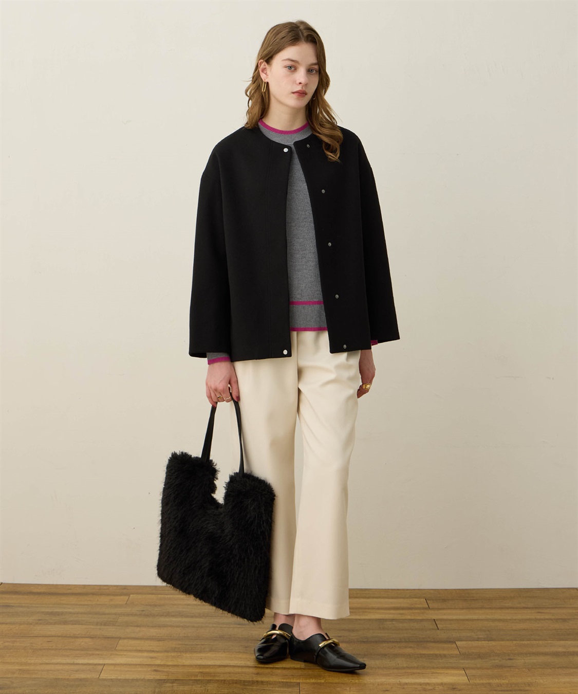 LE SOUK HOLIDAY ノーカラーショートコート_sub_16