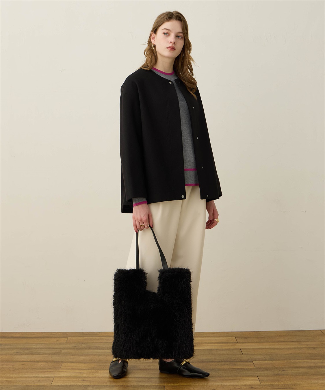 LE SOUK HOLIDAY ノーカラーショートコート_sub_17