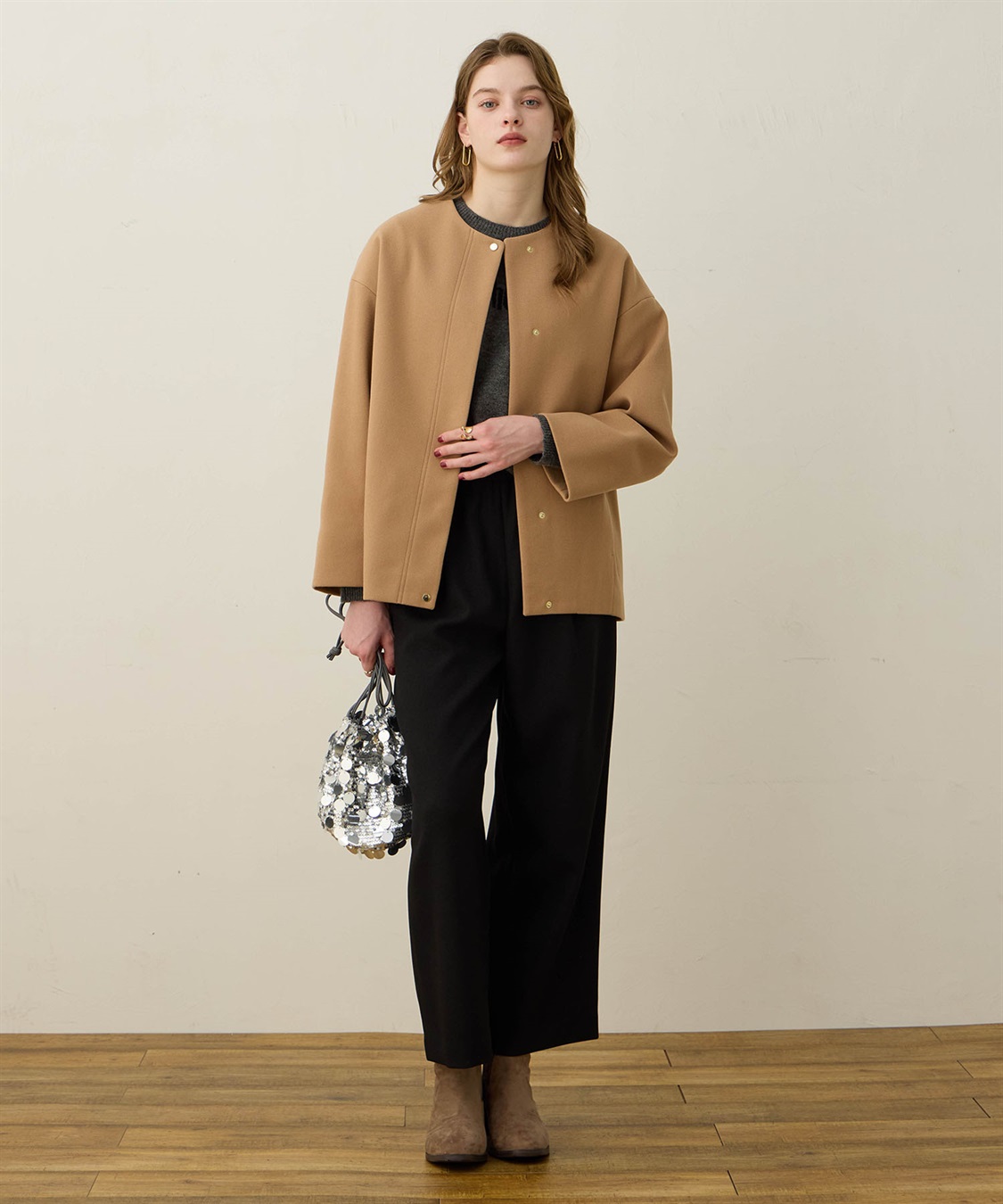 LE SOUK HOLIDAY ノーカラーショートコート_sub_18