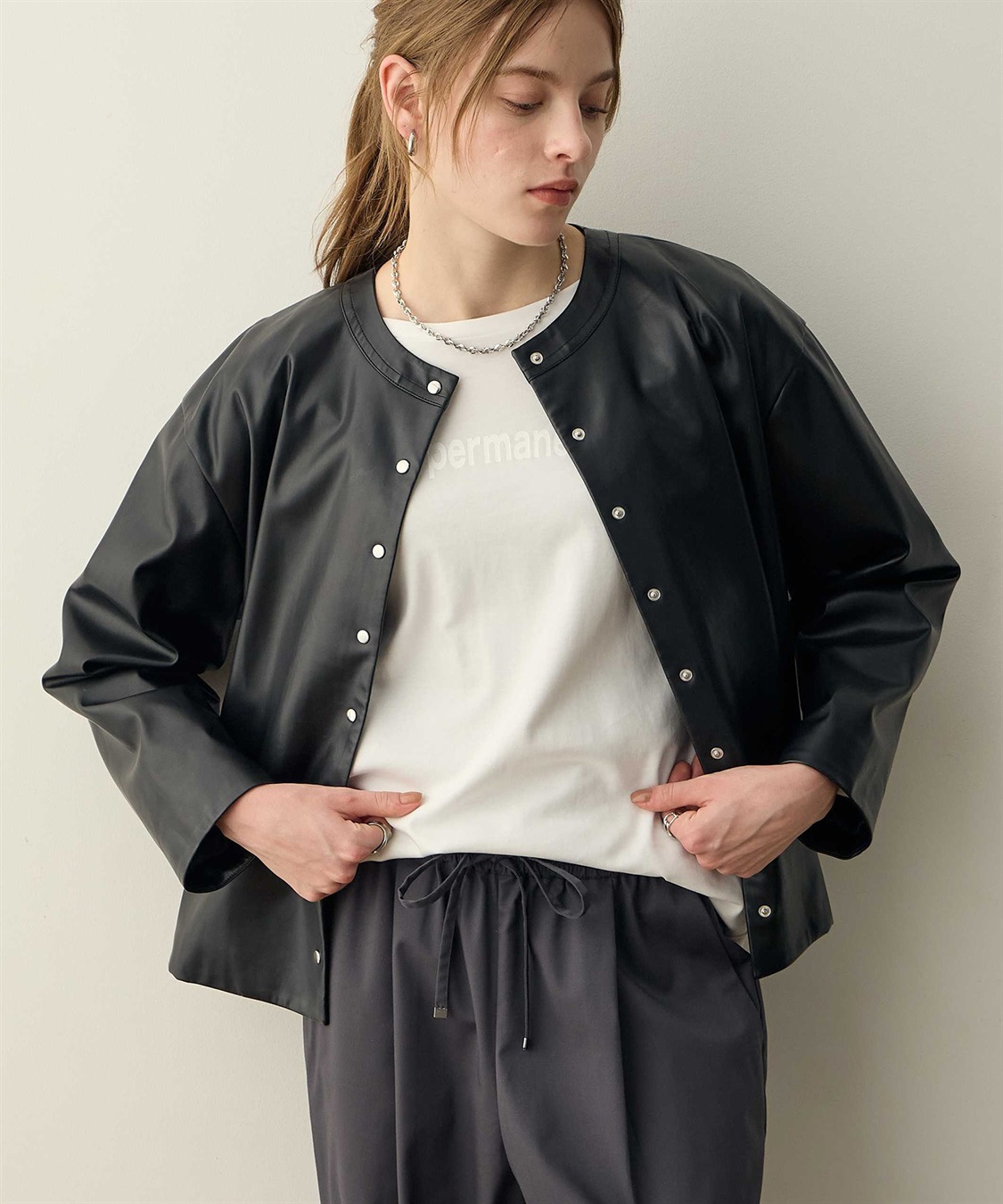 LE SOUK HOLIDAY フェイクレザーブルゾン_sub_2